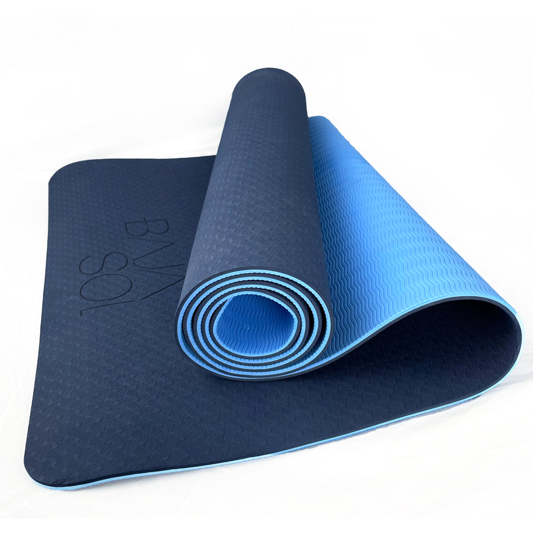 Baja Sol Yoga Mat Exercise Mats 6mm TPE Non Slip Extra Thick High Density, Friendly for Yoga,Workout,Pilates